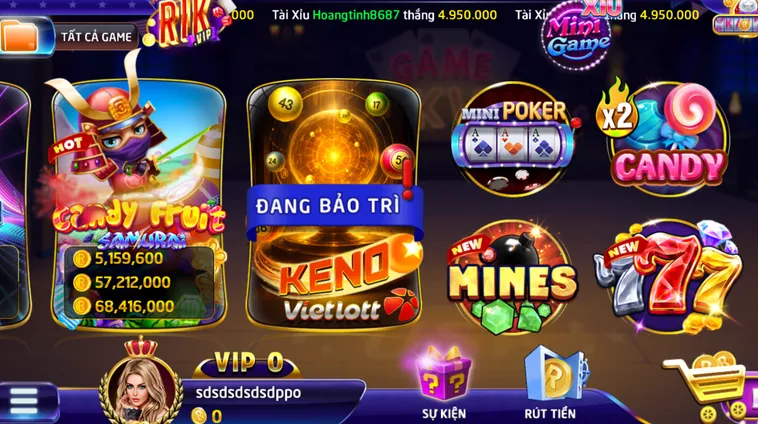 Keno nổi bật trong sảnh game Rikvip