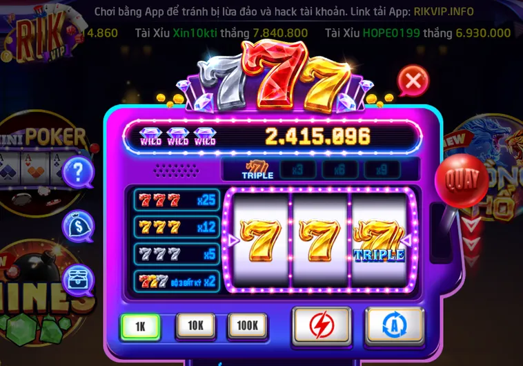 Cách Chơi Minigame 777 Tại RikVip Quay Nhanh Thắng Lớn Mỗi Ngày