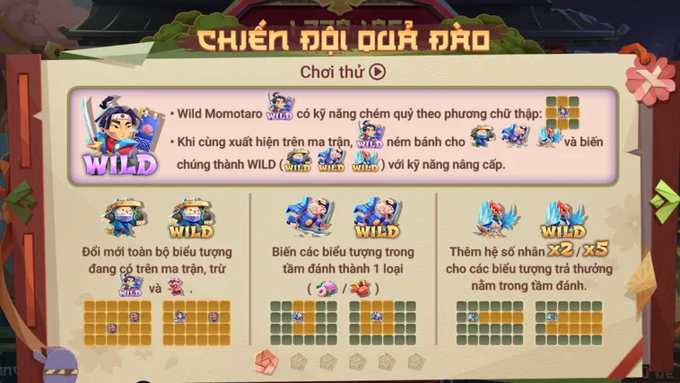 Hướng dẫn cách chơi, giải thích các biểu tượng và hệ số nhân