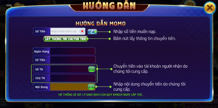 Nạp tiền bằng ví điện tử tại Rikvip.
